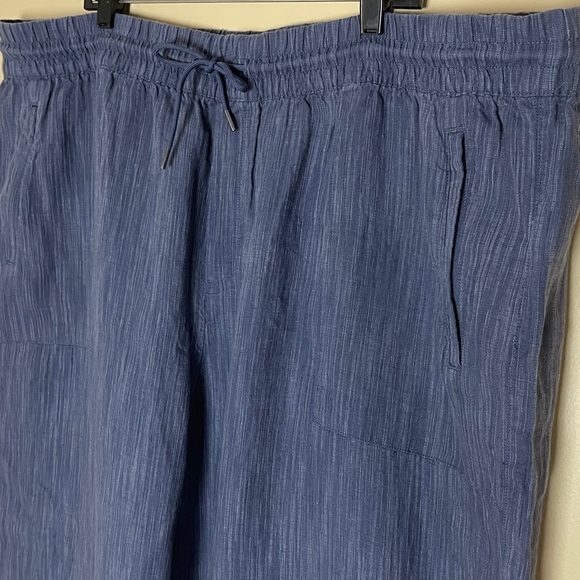 Athleta Retreat Wide Leg Linen High Rise Pants 3X Pull on Drawstring Vacation - Picture 6 of 12